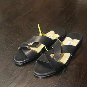 Jimmy Choo black Atia flat sandal, size 34.5
